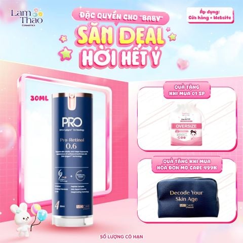  [TẶNG BTT BEFOU 50 MIẾNG] [MUA HĐ MD CARE 499K TẶNG 01 TÚI DA ĐỰNG MỸ PHẨM] Kem Dưỡng Làm Sáng Cải Thiện Nếp Nhăn MD Care Pro-Retinol 0.6 