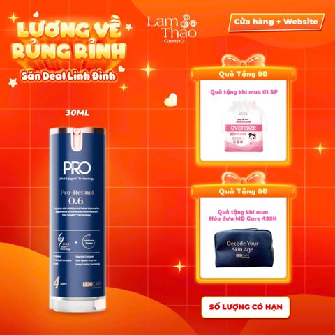  [TẶNG BTT BEFOU 50 MIẾNG] [MUA HĐ MD CARE 499K TẶNG 01 TÚI DA ĐỰNG MỸ PHẨM] Kem Dưỡng Làm Sáng Cải Thiện Nếp Nhăn MD Care Pro-Retinol 0.6 