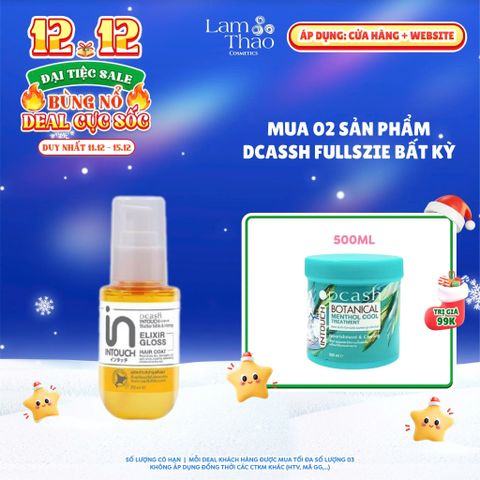  [DEAL SỐC 11.12 - 15.12 MUA 2SP DCASH FULLSIZE BẤT KỲ TẶNG KEM Ủ TÓC MEMTHOL COOL 500ML] Dầu Dưỡng Tóc Dcash Intouch Butter Milk And Honey Elixir Gloss Hair Coat 