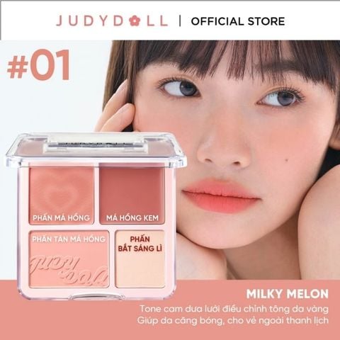  Phấn Má Hồng Và Bắt Sáng Judydoll Blush & Highlighter Palette 