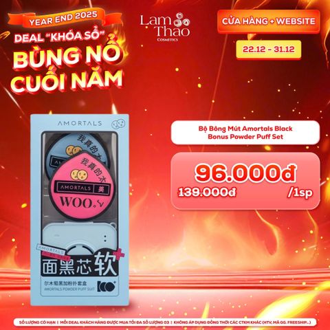  [DEAL SỐC 22.12 - 31.12] [MUA HOÁ ĐƠN AMORTALS 349K TẶNG BÔNG MÚT TWIN STAR POWDER PUFF SET] Bộ Bông Mút Amortals Black Bonus Powder Puff Set 