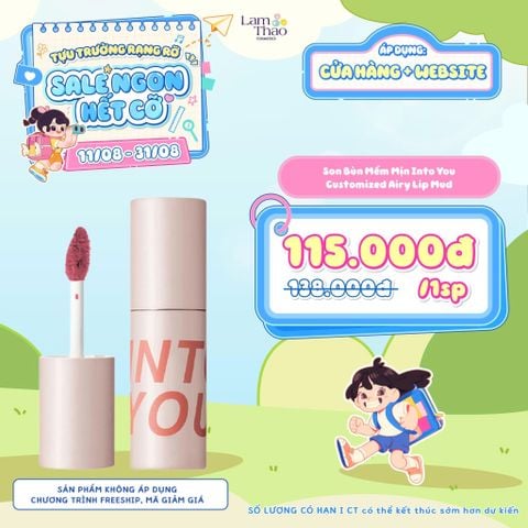  [DEAL 11/8 - 31/8 GIÁ SỐC] Son Bùn Mềm Mịn Into You Customized Airy Lip Mud 