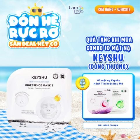  [MUA 10 MASK KEYSHU DÒNG THƯỜNG TẶNG 02 MASK KEYSHU] Mặt Nạ Hỗ Trợ Nâng Cơ Keyshu New Technology Fiber Bioessence Mask S 