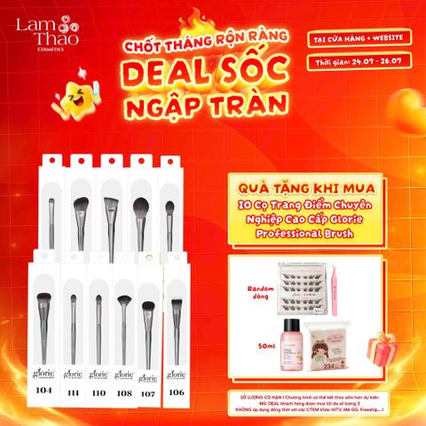  [DEAL 24.07 - 26.07 MUA 10 CỌ GLORIE TẶNG NHÍP + MI GIẢ GLORIE + BTT 234 MIẾNG + NTT SEN 50ML] [MUA TRỌN BỘ 15 CÂY TỪ 101 - 115 TẶNG 01 TÚI XÁM + 02 HỘP MI GLORIE] Cọ Trang Điểm Chuyên Nghiệp Cao Cấp Glorie Professional Brush 