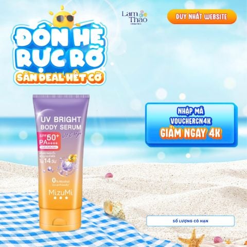  Tinh Chất Chống Nắng Cấp Ẩm Và Dưỡng Sáng Cơ Thể Mizumi UV Bright Body Serum Vit C HYA SPF50+ PA++++ 