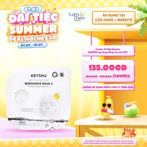  [DEAL SỐC 07.07 - 10.07 KHI MUA COMBO 10 MASK]  Mặt Nạ Hỗ Trợ Nâng Cơ Keyshu New Technology Fiber Bioessence Mask S 