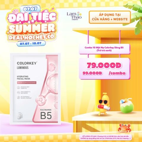  [DEAL SỐC 07.07 - 10.07 KHI MUA COMBO 10 MASK] [DUY NHẤT QUẬN 9: HOÁ ĐƠN COLORKEY 459K TẶNG SON COLORKEY FULLSIZE] Mặt Nạ Dưỡng Ẩm Colorkey Hydrating Facial Mask 