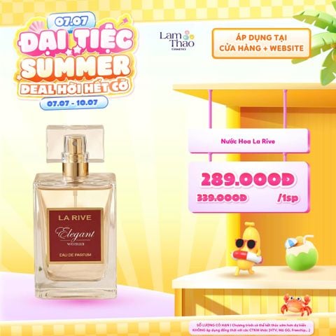  [DEAL SỐC 07.07 - 10.07] [DUY NHẤT QUẬN 9 MUA 2 CHAI TẶNG GƯƠNG CẦM TAY LA RIVE] Nước hoa La Rive Elegant Woman EDP 