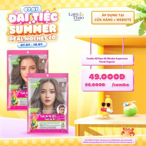  [DEAL SỐC 07.07 - 10.07 KHI MUA COMBO 2 GÓI] Kem Xả Nhuộm Supernova Floral Organic 