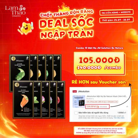  [DEAL SỐC 24.07 - 26.07 KHI MUA COMBO 10 MASK] Mặt Nạ JM Solution Be Nature 