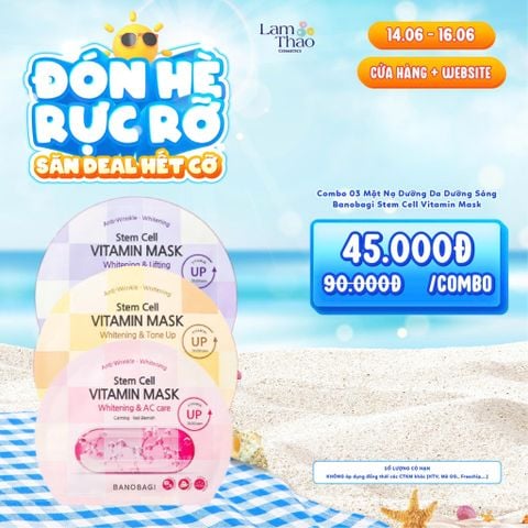  Mặt Nạ Dưỡng Da Dưỡng Sáng Banobagi Stem Cell Vitamin Mask 