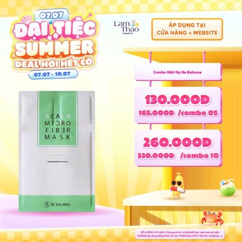  [DEAL SỐC 07.07 - 10.07 KHI MUA COMBO 5 MASK] Mặt Nạ Vải Vi Sợi Dành Cho Da Dầu Mụn Be'Balance Acala Micro Fiber Mask 
