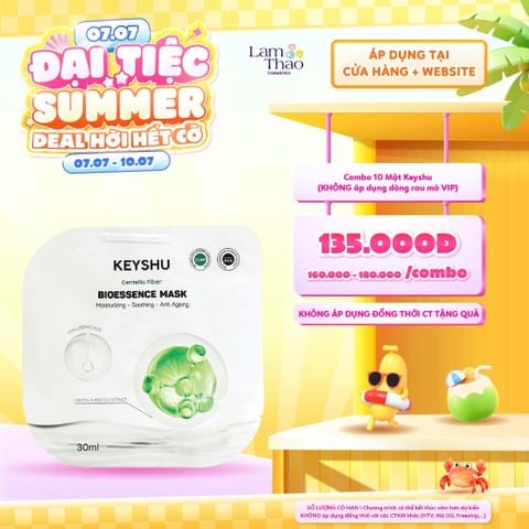  [DEAL SỐC 07.07 - 10.07 KHI MUA COMBO 10 MASK]  Mặt Nạ Sợi Xơ Rau Má Cấp Ẩm Keyshu Centella Fiber Bio Essence Mask 