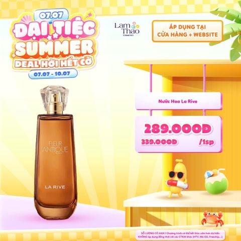  [DEAL SỐC 07.07 - 10.07] [DUY NHẤT QUẬN 9 MUA 2 CHAI TẶNG GƯƠNG CẦM TAY LA RIVE] Nước Hoa La Rive Fleur Antique EDP 