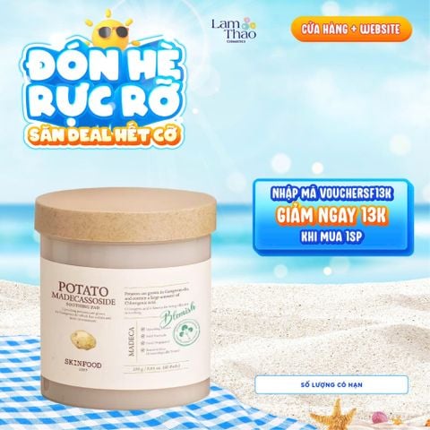  Toner Pad Làm Dịu Và Sáng Da Khoai Tây Madecassoside Skinfood Potato Madecassoside Soothing Pad 
