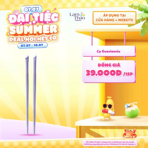  [DEAL SỐC 07.07 - 10.07] [DUY NHẤT QUẬN 9: HOÁ ĐƠN CỌ GUOXIAONIU 299K TẶNG 01 MÚT NỀN GUOXIAONIU] Cọ Kẻ Mắt Góc Cạnh Guoxiaoniu Bunny Angled Eyeliner Brush 