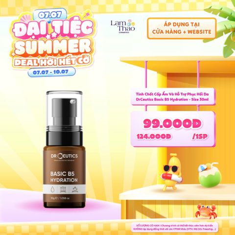  [DEAL SỐC 07.07 - 10.07 KHI MUA SIZE 30ML] Tinh Chất Cấp Ẩm Và Hỗ Trợ Phục Hồi Da DrCeutics Basic B5 Hydration 