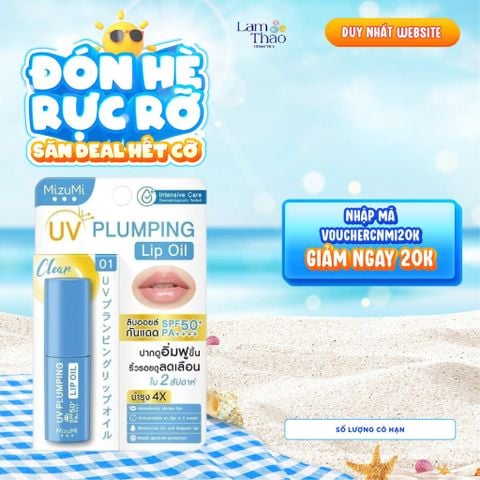  Dầu Dưỡng Môi Chống Nắng Mizumi UV Plumping Lip Oil SPF50+ PA++++ Clear 