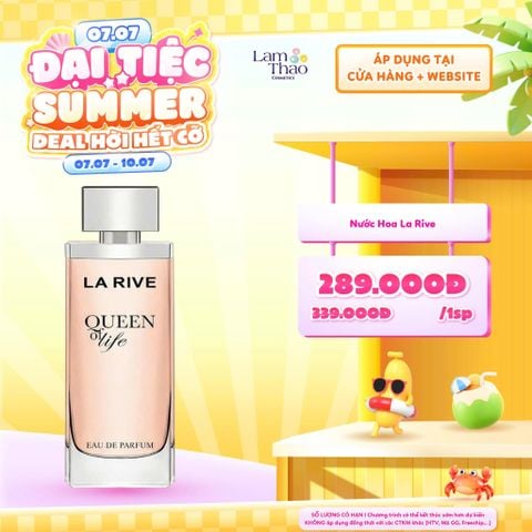  [DEAL SỐC 07.07 - 10.07] [DUY NHẤT QUẬN 9 MUA 2 CHAI TẶNG GƯƠNG CẦM TAY LA RIVE] Nước Hoa La Rive Queen Of Life 