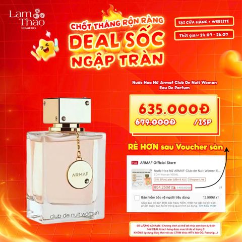  [DEAL SỐC 24.07 - 26.07 KHI MUA FULLSIZE] Nước Hoa Nữ Armaf Club De Nuit Woman Eau De Parfum 