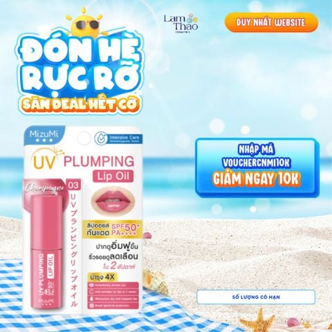  Dầu Dưỡng Môi Chống Nắng Mizumi UV Plumping Lip Oil SPF50+ PA++++ Champagne 