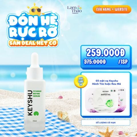  [MUA 1 TẶNG 3 MẶT NẠ KEYSHU NGẪU NHIÊN] Tinh Chất Hỗ Trợ Làm Dịu Da, Hỗ Trợ Ngừa Lão Hóa Keyshu Cicamax Refine Serum 