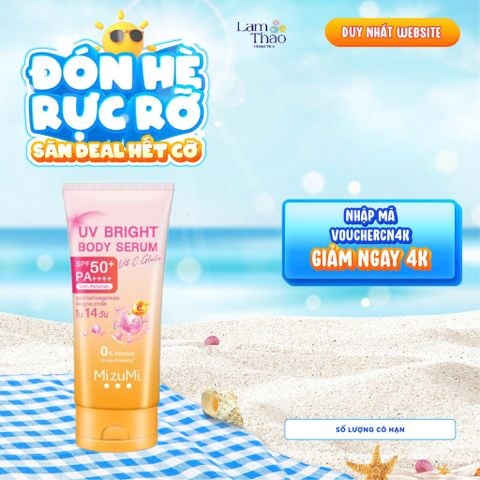  Tinh Chất Chống Nắng Dưỡng Sáng & Làm Mờ Vết Thâm MizuMi UV Bright Body Serum Vit C Gluta SPF50+ PA++++ 