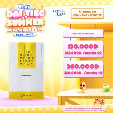  [DEAL SỐC 07.07 - 10.07 KHI MUA COMBO 5 MASK] Mặt Nạ Vải Vi Sợi Dưỡng Sáng Mịn Đều Da Be'Balance Idebenone Micro Fiber Mask 
