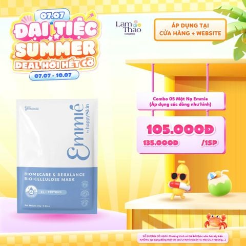  [DEAL SỐC 07.07 - 10.07 KHI MUA COMBO 5 MASK] Mặt Nạ Làm Dịu & Phục Hồi Emmie Biomecare & Rebalance Bio-Cellulose B5 + Peptides 