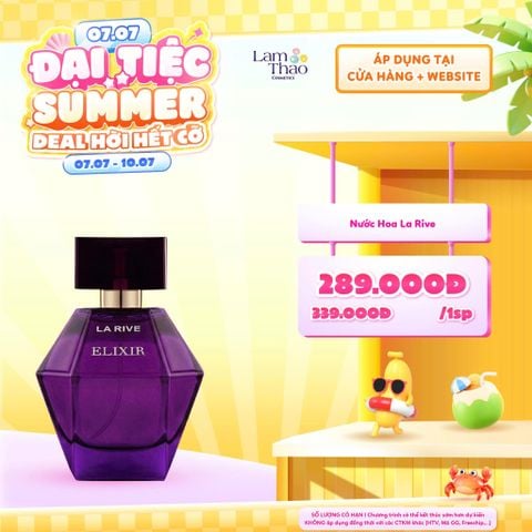  [DEAL SỐC 07.07 - 10.07] [DUY NHẤT QUẬN 9 MUA 2 CHAI TẶNG GƯƠNG CẦM TAY LA RIVE]  Nước Hoa La Rive Elixir EDP 