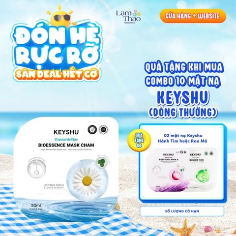  [MUA 10 MASK KEYSHU DÒNG THƯỜNG TẶNG 02 MASK KEYSHU] Mặt Nạ Cúc La Mã Cấp Ẩm Phục Hồi Da Keyshu Chamomile Fiber Bioessence Mask Cham 