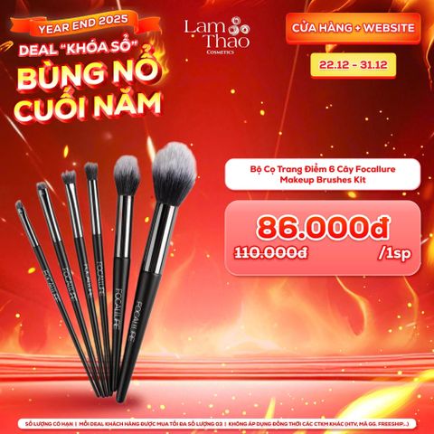  [DEAL SỐC 22.12 - 31.12] [MUA HOÁ ĐƠN FOCALLURE 199K TẶNG 01 SON TRUE MATTE LIQUID LIPSTICK] Bộ Cọ Trang Điểm 6 Cây Focallure Makeup Brushes Kit 