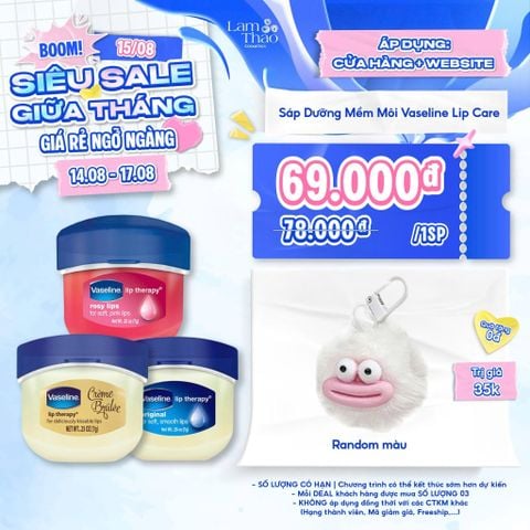 [DEAL 14/8 - 17/8 MUA DÒNG BUNDLE SẴN MÓC KHOÁ GIÁ SỐC] Sáp Dưỡng Mềm Môi Vaseline Lip Care 