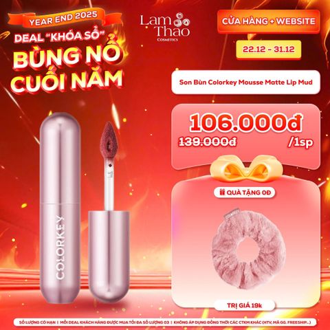  [DEAL SỐC 22.12 - 31.12 TẶNG CỘT TÓC COLORKEY] [MUA HOÁ ĐƠN COLORKEY 499K TẶNG GƯƠNG + SON KEM LÌ] Son Bùn Colorkey Mousse Matte Lip Mud 