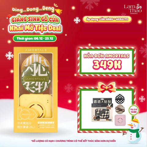  [DEAL SỐC 6.12 - 25.12 MUA HOÁ ĐƠN AMORTALS 349K TẶNG BÔNG MÚT TWIN STAR POWDER PUFF SET]  Bộ Bông Mút Tán Kem Nền Dạng Lỏng Amortals Bonus Points Powder Puff Set 