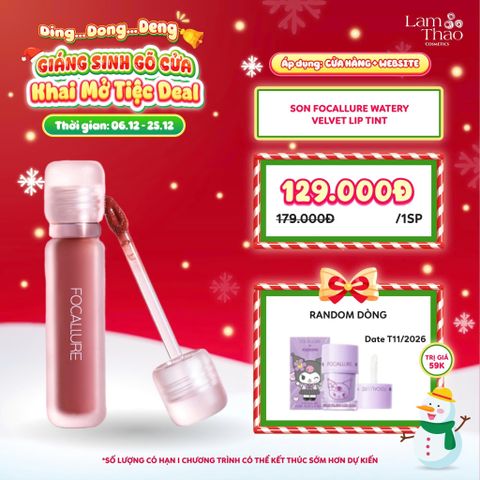  [DEAL SỐC 6.12 - 25.12 TẶNG SON THẠCH DƯỠNG MÔI FOCALLURE] [MUA HĐ FOCALLURE 199K TẶNG 01 SON TRUE MATTE LIQUID LIPSTICK] Son Focallure Watery Velvet Lip Tint 