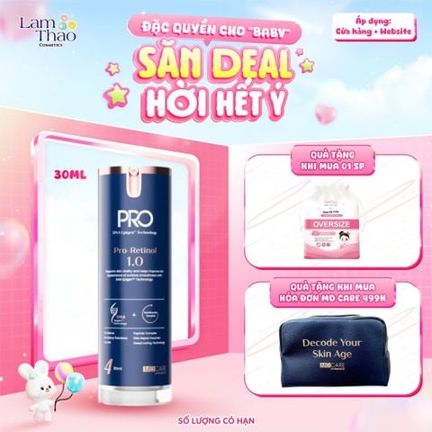  [TẶNG BTT BEFOU 50 MIẾNG][MUA HĐ MD CARE 499K TẶNG 01 TÚI DA] Kem Dưỡng Làm Sáng & Cải Thiện Nếp Nhăn MD CARE Pro-Retinol 1.0 