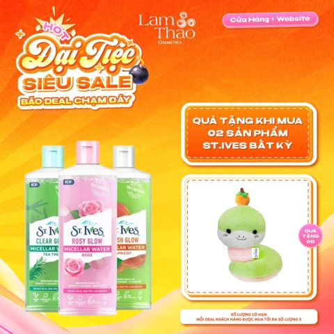 [TẶNG TÚI MỸ PHẨM] [MUA 2 SP ST.IVES BẤT KỲ TẶNG 01 GẤU BÔNG] Nước Tẩy Trang ST.Ives Micellar Water 