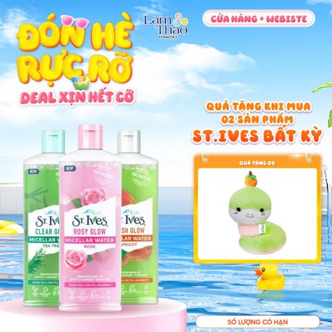  [TẶNG TÚI MỸ PHẨM] [MUA 2 SP ST.IVES BẤT KỲ TẶNG 01 GẤU BÔNG] Nước Tẩy Trang ST.Ives Micellar Water 
