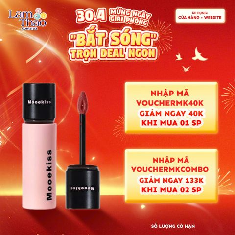  [DEAL SỐC 25.04 - 01.05 COMBO 2 SON] Son Bùn Lì Mịn Mooekiss Velvet Lip Mud 