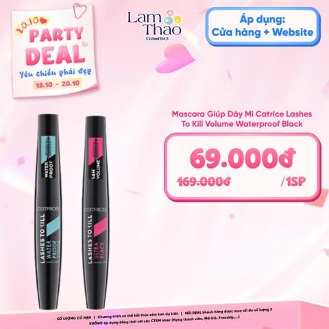  [DEAL SỐC 18/10 - 20/10] Mascara Giúp Dày Mi Catrice Lashes To Kill Volume Waterproof Black 
