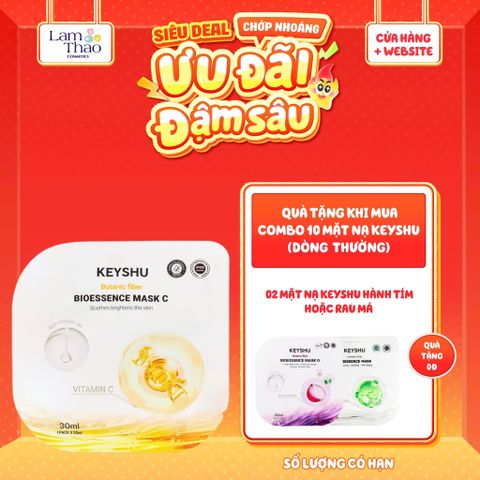  [MUA 10 MASK KEYSHU DÒNG THƯỜNG TẶNG 02 MASK KEYSHU] Mặt Nạ Vitamin C Cấp Ẩm Dưỡng Sáng Da Keyshu Botanic Fiber Bioessence Mask C 