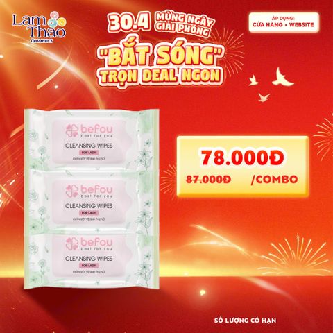  [TÍCH MUA 3 TÚI CHỈ CÒN 78K/3 TÚI] Khăn Ướt Vệ Sinh Cho Nữ Befou Cleansing Wipes For Lady Dạng Gói 