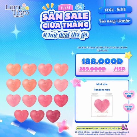  [DEAL SỐC 14.04 - 16.04 TẶNG SON DASIQUE MINI] Son Bùn Dasique Souffle Color Pot Sweet Heart Collection 