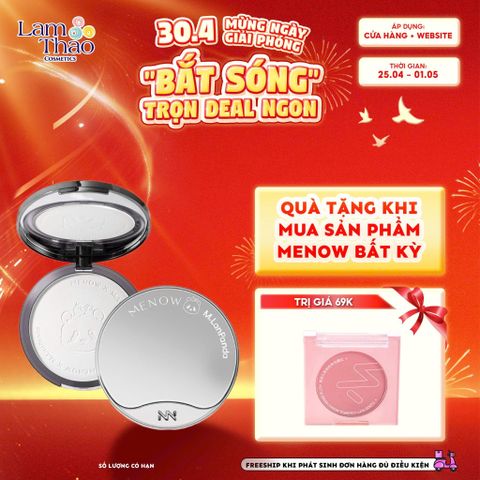  [DEAL SỐC 25.04 - 01.05 MUA 01 TẶNG 01 MÁ HỒNG MENOW] Phấn Phủ Dạng Nén Menow x Menglan Panda Velvet Mist Complexion Powder 