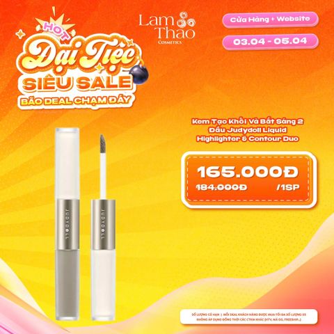  [DEAL SỐC 03.04 - 05.04] Kem Tạo Khối Và Bắt Sáng 2 Đầu Judydoll Liquid Highlighter & Contour Dou 