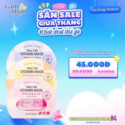  Mặt Nạ Dưỡng Da Dưỡng Sáng Banobagi Stem Cell Vitamin Mask 