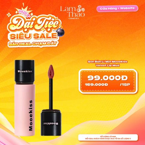  Son Bùn Lì Mịn Mooekiss Velvet Lip Mud 