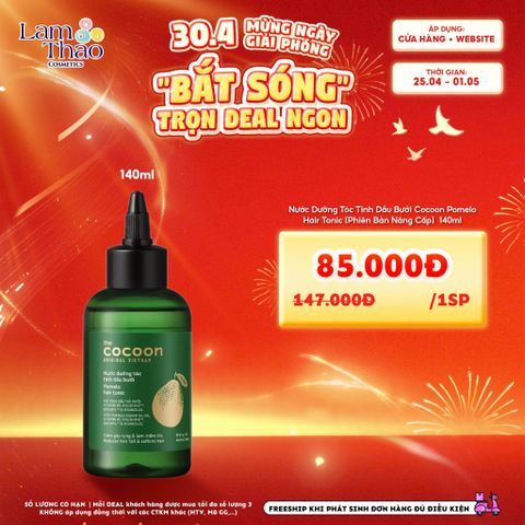  [DEAL SỐC 25.04 - 01.05 SIZE 140ML] Nước Dưỡng Tóc Tinh Dầu Bưởi Cocoon Pomelo Hair Tonic [ Phiên Bản Nâng Cấp ] 
