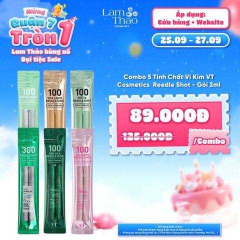  [DEAL SỐC 25.9 - 27.9 KHI MUA COMBO 5 GÓI 2ML] Tinh Chất Vi Kim Tăng Cường Dưỡng Da Cải Thiện Chăm Sóc Mụn Trứng Cá VT Cosmetics Pro Cica Reedle Shot 100 